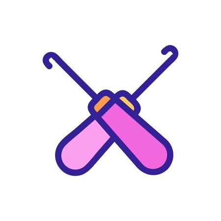 knitting icon vector. Thin line sign. Isolated contour symbol illustrationのイラスト素材