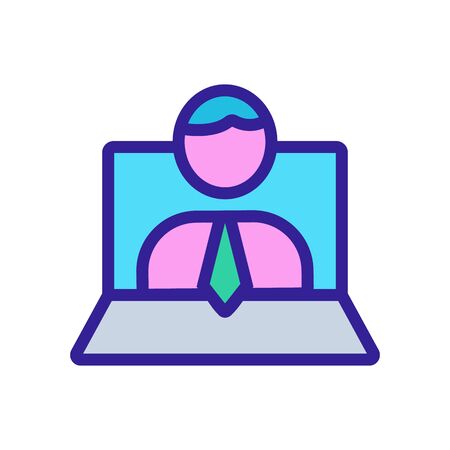 Mentor laptop icon vector. Thin line sign. Isolated contour symbol illustrationのイラスト素材