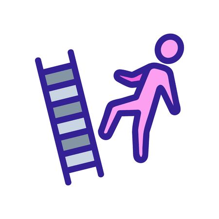 fall down the stairs of the icon vector. Thin line sign. Isolated contour symbol illustrationのイラスト素材