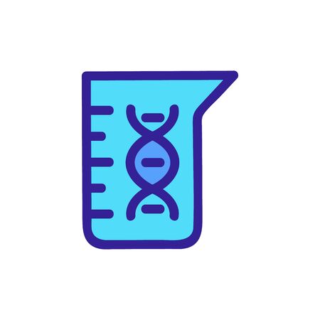 dna test tube icon vector. Thin line sign. Isolated contour symbol illustrationのイラスト素材