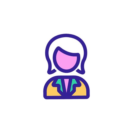 Business woman icon vector. Thin line sign. Isolated contour symbol illustrationのイラスト素材