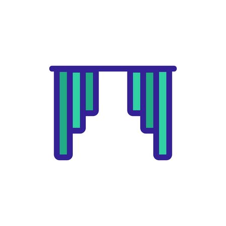 curtain icon vector. Thin line sign. Isolated contour symbol illustrationのイラスト素材