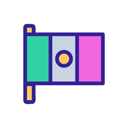 Flag Mexican icon vector. Thin line sign. Isolated contour symbol illustrationのイラスト素材