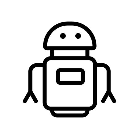 Robot icon vector. Thin line sign. Isolated contour symbol illustrationのイラスト素材