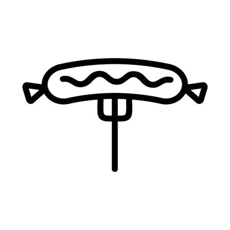 roasted sausage icon vector. Thin line sign. Isolated contour symbol illustrationのイラスト素材