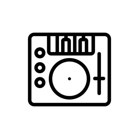 DJ mixer vector. Thin line sign. Isolated contour symbol illustrationのイラスト素材