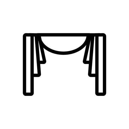 curtain icon vector. Thin line sign. Isolated contour symbol illustrationのイラスト素材
