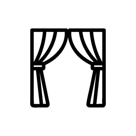curtain icon vector. Thin line sign. Isolated contour symbol illustrationのイラスト素材