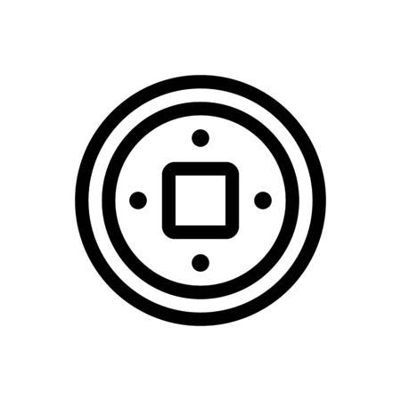 Coin China icon vector. Thin line sign. Isolated contour symbol illustrationのイラスト素材