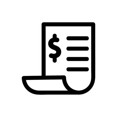 dollar document icon vector. Thin line sign. Isolated contour symbol illustrationのイラスト素材