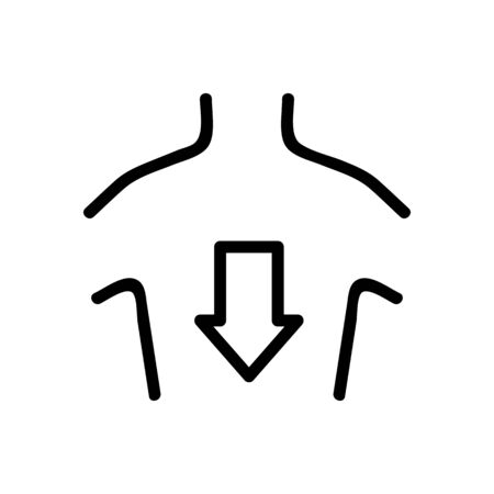 stomach icon vector. Thin line sign. Isolated contour symbol illustrationのイラスト素材