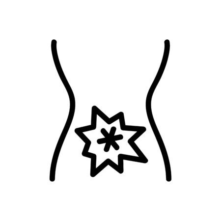 stomach icon vector. Thin line sign. Isolated contour symbol illustrationのイラスト素材