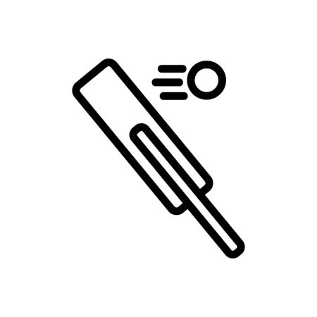 Cricket icon vector. Thin line sign. Isolated contour symbol illustrationのイラスト素材