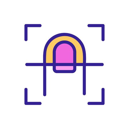 Scanner finger icon vector. Thin line sign. Isolated contour symbol illustrationのイラスト素材