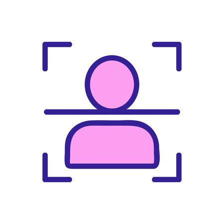 Scanner man icon vector. Thin line sign. Isolated contour symbol illustrationのイラスト素材