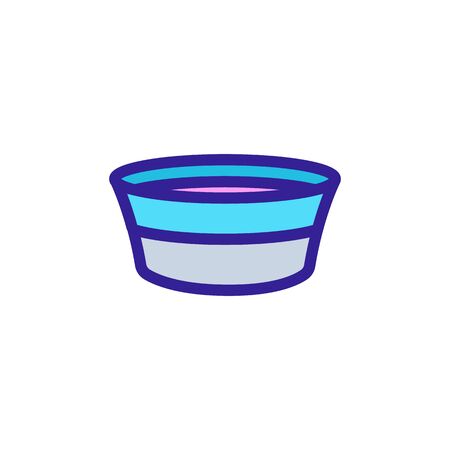 Pet bowl icon vector. Thin line sign. Isolated contour symbol illustrationのイラスト素材