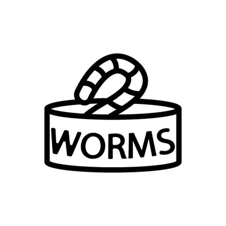 worm icon vector. Thin line sign. Isolated contour symbol illustrationのイラスト素材