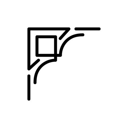 border corner frame is the vector icon. Thin line sign. Isolated contour symbol illustrationのイラスト素材
