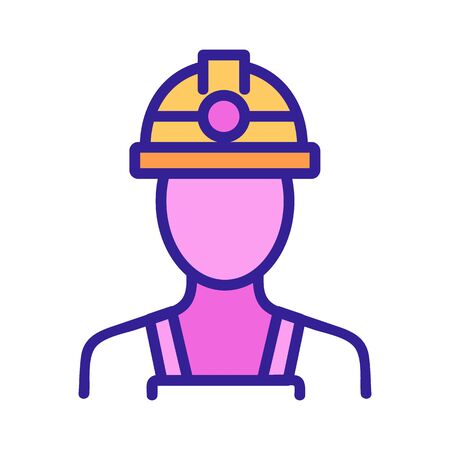 miner icon vector. Thin line sign. Isolated contour symbol illustrationのイラスト素材