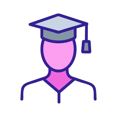 Student icon vector. Thin line sign. Isolated contour symbol illustrationのイラスト素材