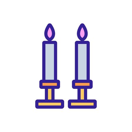 candle icon vector. Thin line sign. Isolated contour symbol illustrationのイラスト素材