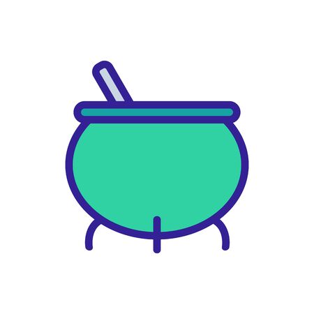 cauldron potion icon vector. Thin line sign. Isolated contour symbol illustrationのイラスト素材