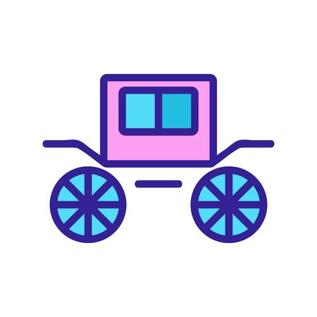 Coach brougham icon vector. Thin line sign. Isolated contour symbol illustrationのイラスト素材