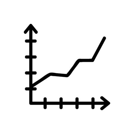 chart the growth of the icon vector. Thin line sign. Isolated contour symbol illustrationのイラスト素材