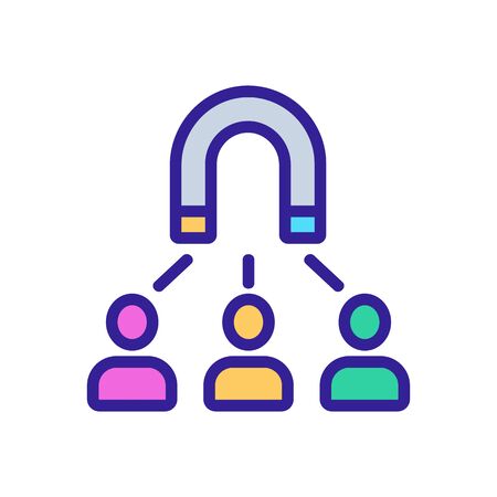 magnet, referral icon vector. Thin line sign. Isolated contour symbol illustrationのイラスト素材