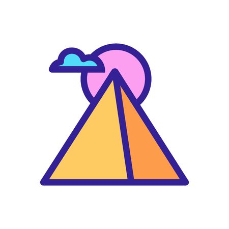 Egypt pyramid icon vector. Thin line sign. Isolated contour symbol illustrationのイラスト素材