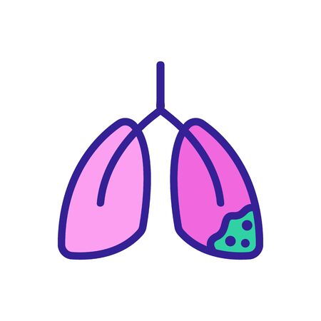 cancer organ icon vector. Thin line sign. Isolated contour symbol illustrationのイラスト素材
