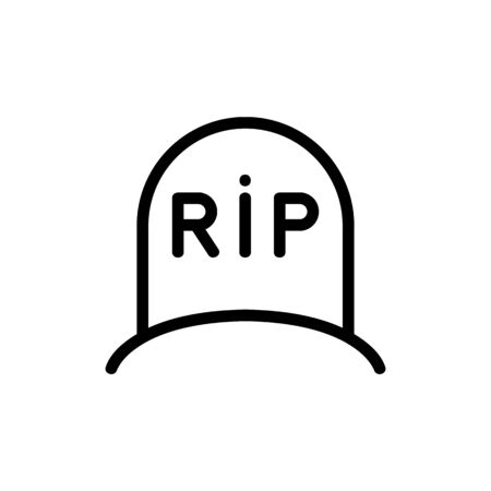 tombstone icon vector. Thin line sign. Isolated contour symbol illustrationのイラスト素材