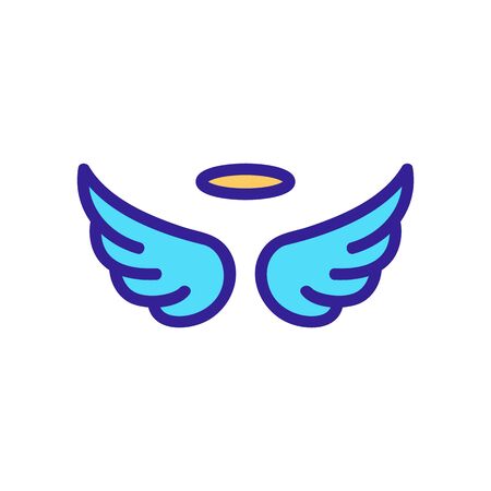 Wings of the angel icon vector. Thin line sign. Isolated contour symbol illustrationのイラスト素材
