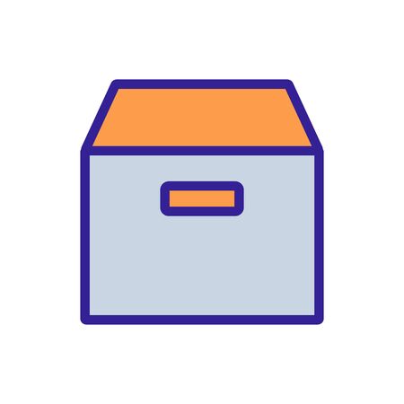 cardboard box icon vector. Thin line sign. Isolated contour symbol illustrationのイラスト素材