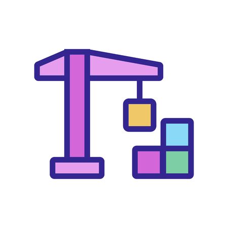 Crane construction icon vector. Thin line sign. Isolated contour symbol illustrationのイラスト素材