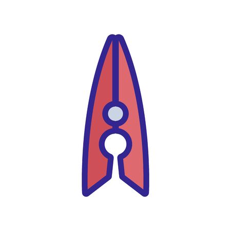 clothes pin icon vector. Thin line sign. Isolated contour symbol illustrationのイラスト素材