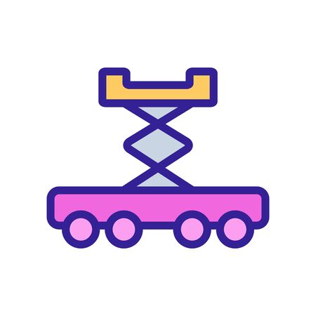 hydraulic jack icon vector. Thin line sign. Isolated contour symbol illustrationのイラスト素材