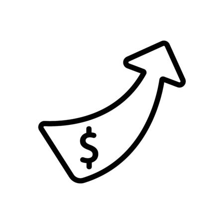 growth chart icon vector. Thin line sign. Isolated contour symbol illustrationのイラスト素材