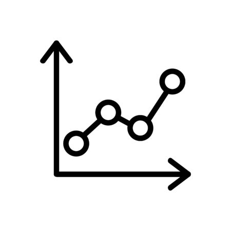 Rise chart icon vector. Thin line sign. Isolated contour symbol illustrationのイラスト素材