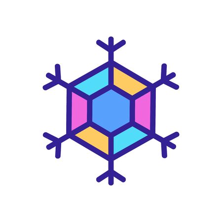 Winter snowflake icon vector. Thin line sign. Isolated contour symbol illustrationのイラスト素材