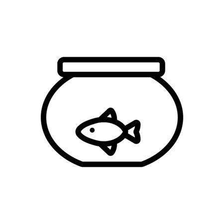 Aquarium icon vector. Thin line sign. Isolated contour symbol illustrationのイラスト素材