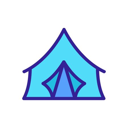 tent icon vector. Thin line sign. Isolated contour symbol illustrationのイラスト素材
