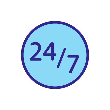 hour icon vector. hour sign. color isolated symbol illustration