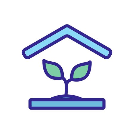 plant roof icon vector. plant roof sign. color isolated symbol illustrationのイラスト素材