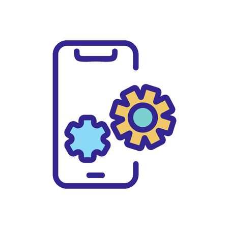 phone setup icon vector. phone setup sign. color isolated symbol illustrationのイラスト素材