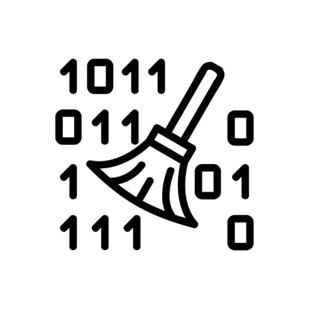broom cleanup icon vector. broom cleanup sign. isolated contour symbol illustrationのイラスト素材