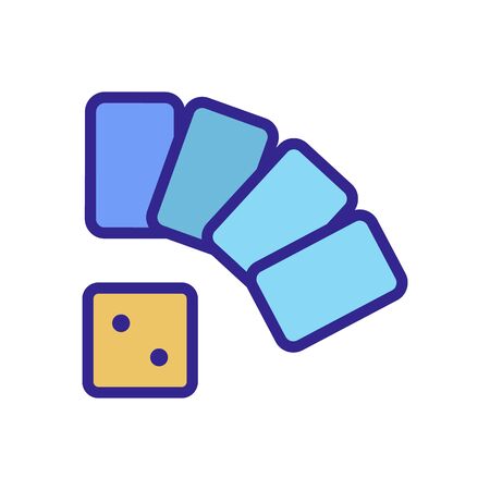 game cards dice icon vector. game cards dice sign. color isolated symbol illustrationのイラスト素材