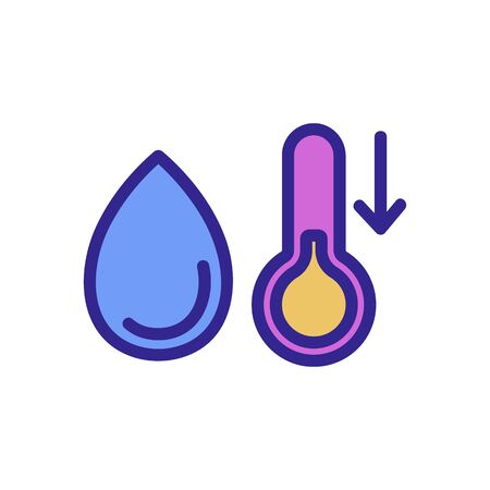 the drop in temperature and humidity icon vector. the drop in temperature and humidity sign. color isolated symbol illustrationのイラスト素材