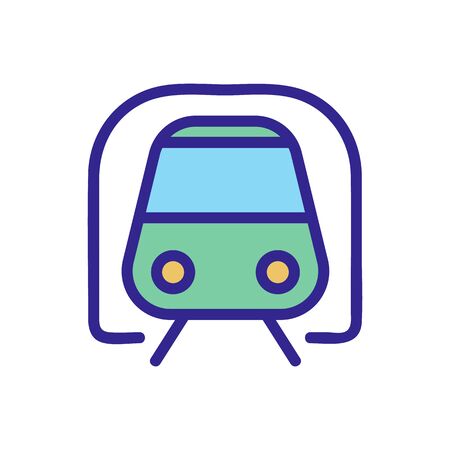 subway train icon vector. subway train sign. color isolated symbol illustrationのイラスト素材