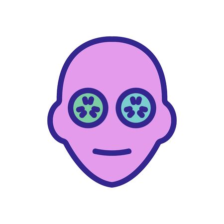 cucumber on eyes icon vector. cucumber on eyes sign. color isolated symbol illustrationのイラスト素材